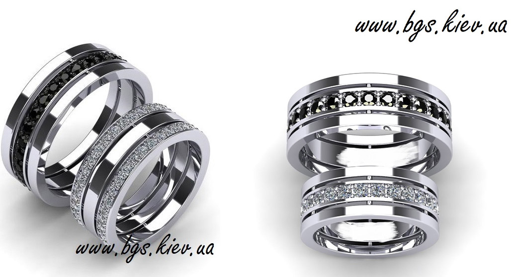 обручальные кольца с черными диамантами