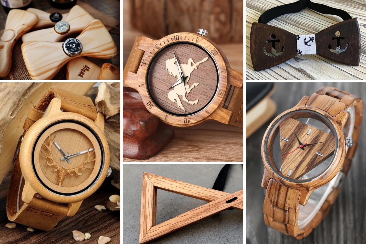 Метелик, наручний годинник з дерева: фото