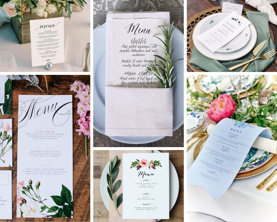 меню на весільний стіл