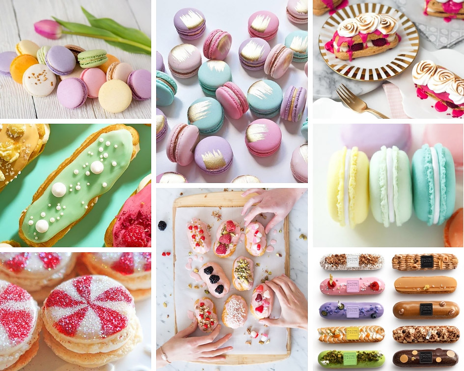 макаронс и эклеры на свадьбе