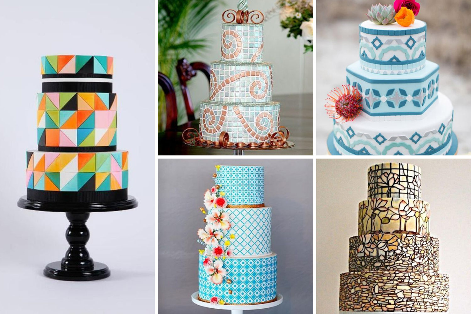 Торт свадебный с мозаикой фото