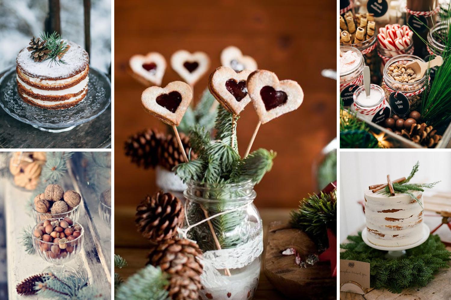 Декор свадебного кенди бара зимой фото