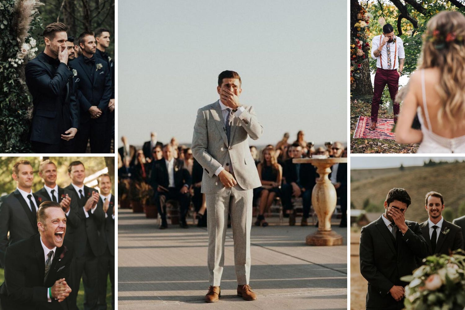 Первая встреча молодых во время церемонии фото