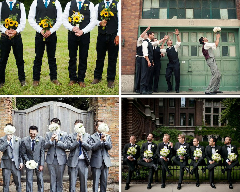 фото наречений з букетом