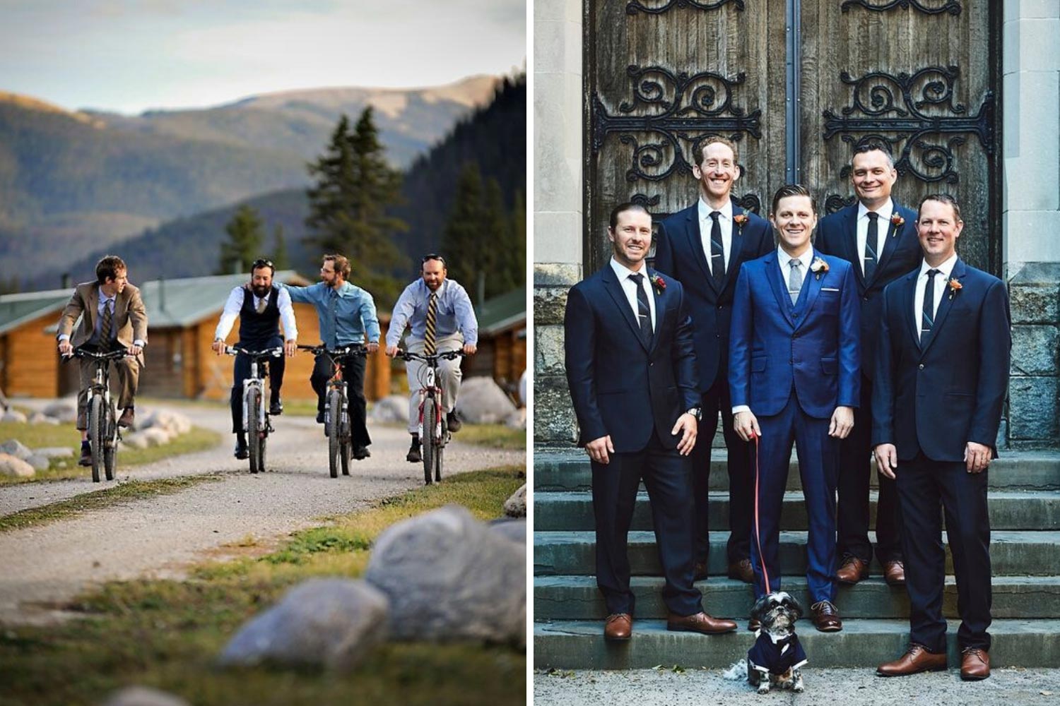 друзі нареченого на велосипеді