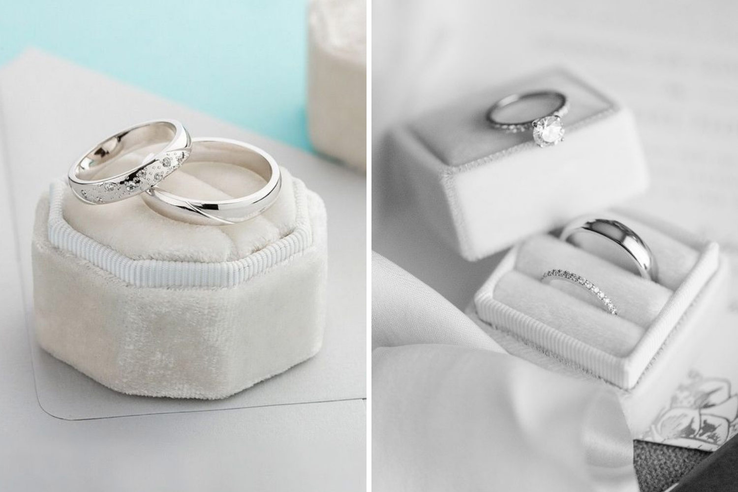Весільні обручки в коробці