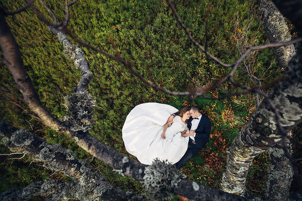 свадебная фотосъемка сверху