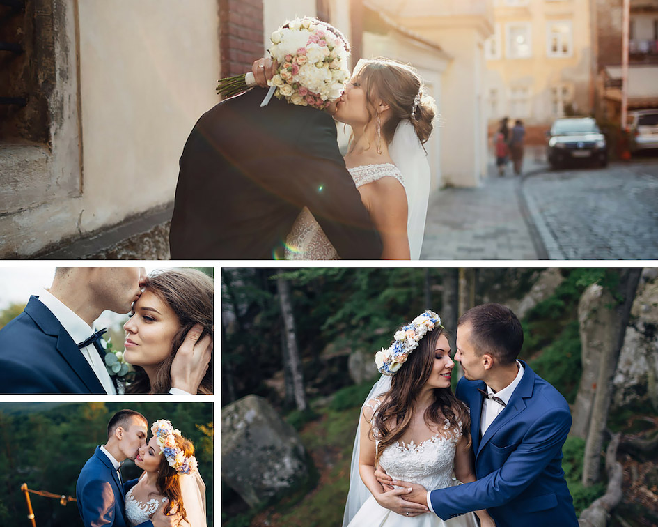 поцелуй жениха и невесты фото