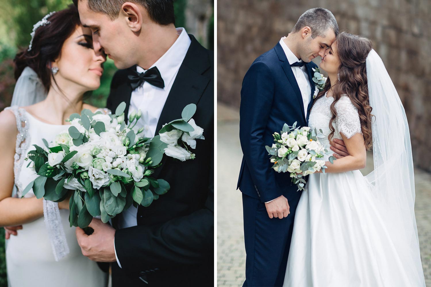 нежное фото молодоженов