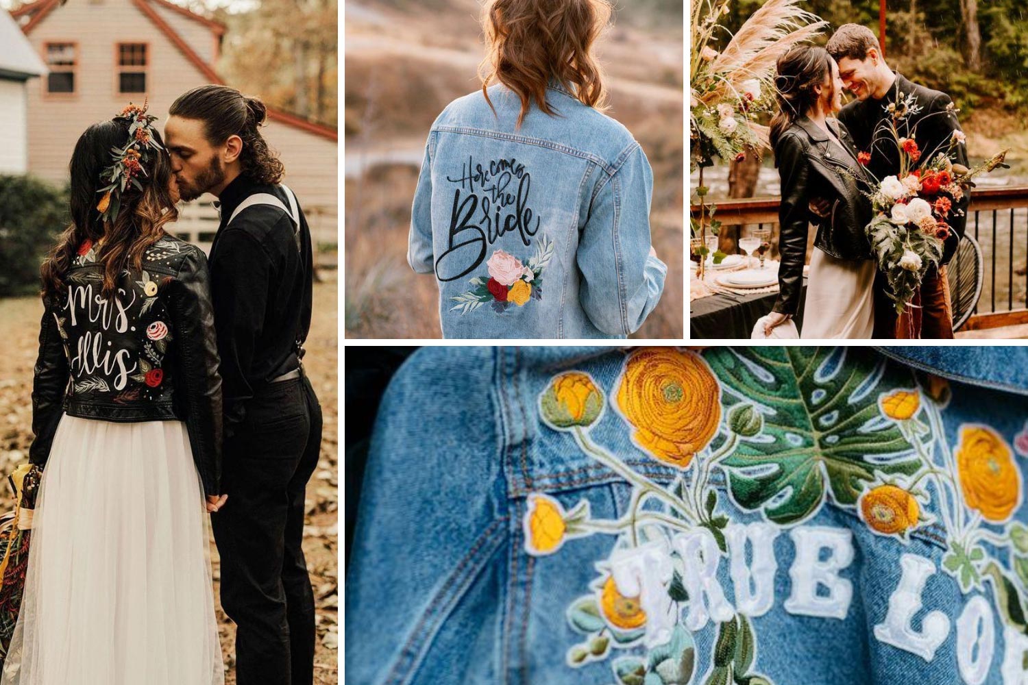 Джинсова, шкіряна куртка для нареченої фото