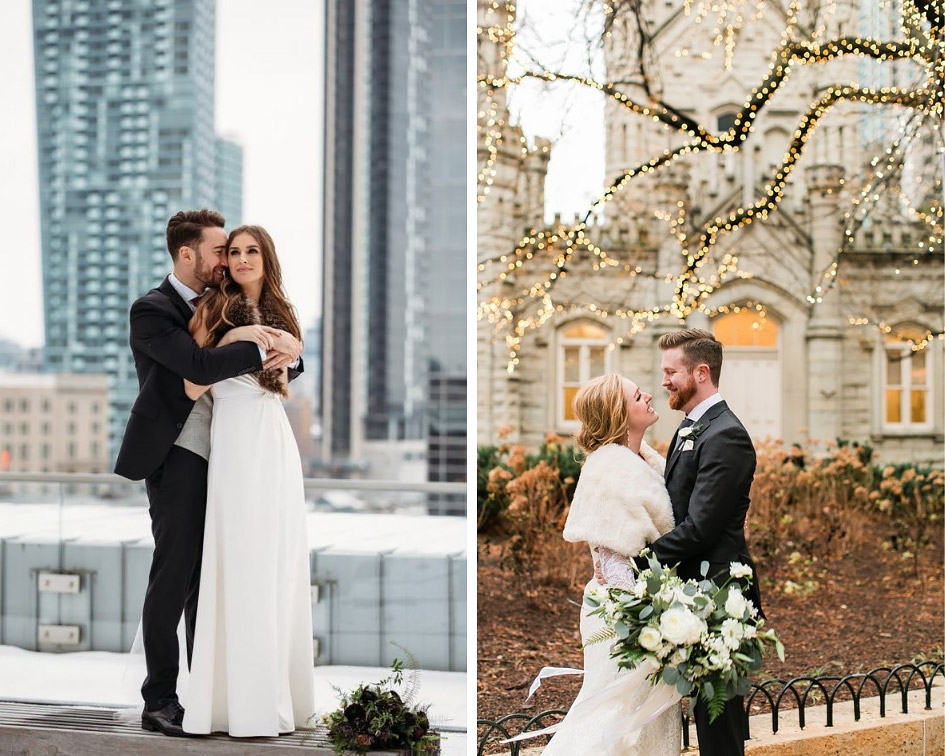 зимняя свадебная фотосессия