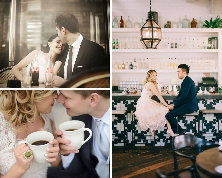 свадебная фотосессия в кафе