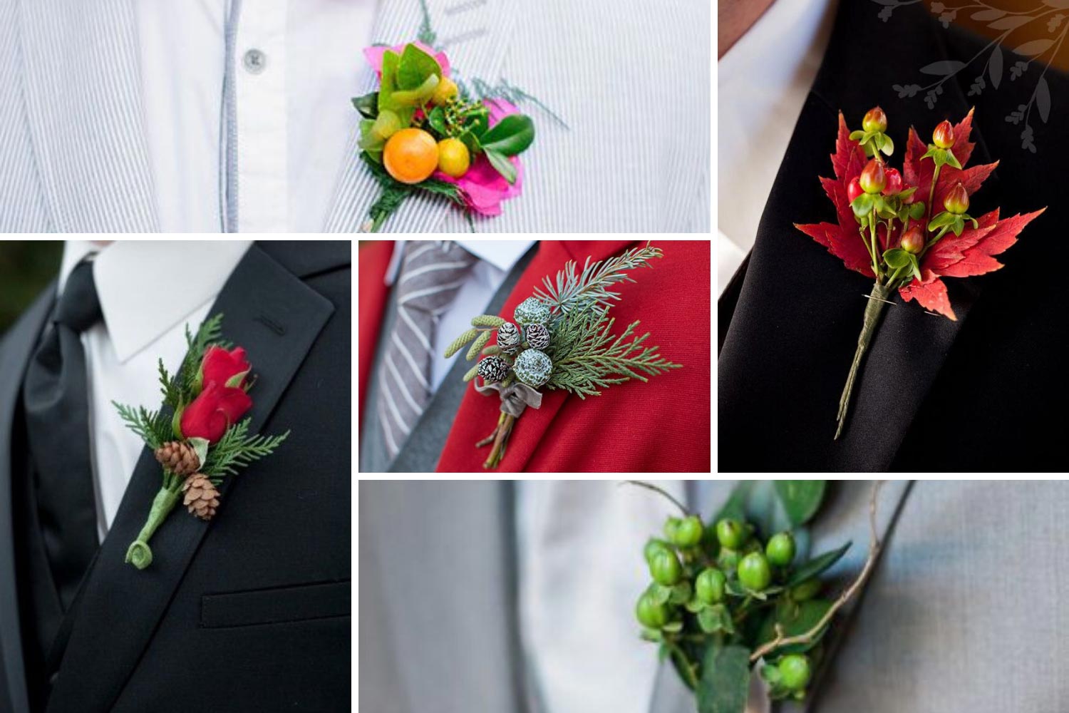 Літня, осіння, новорічна бутоньєрка фото