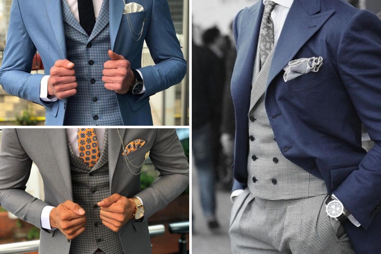 Костюм на свадьбу с клетчатым жилетом фото