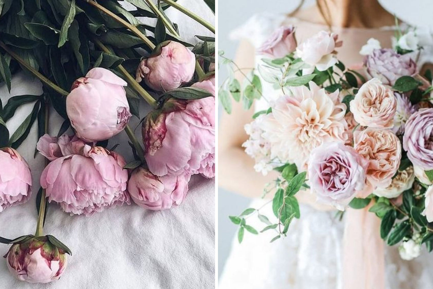 формы букетов на свадьбу