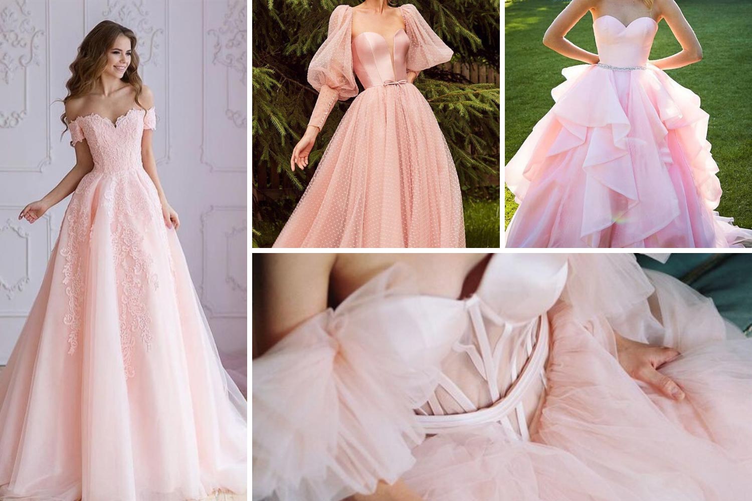 Рожева весільна сукня фото