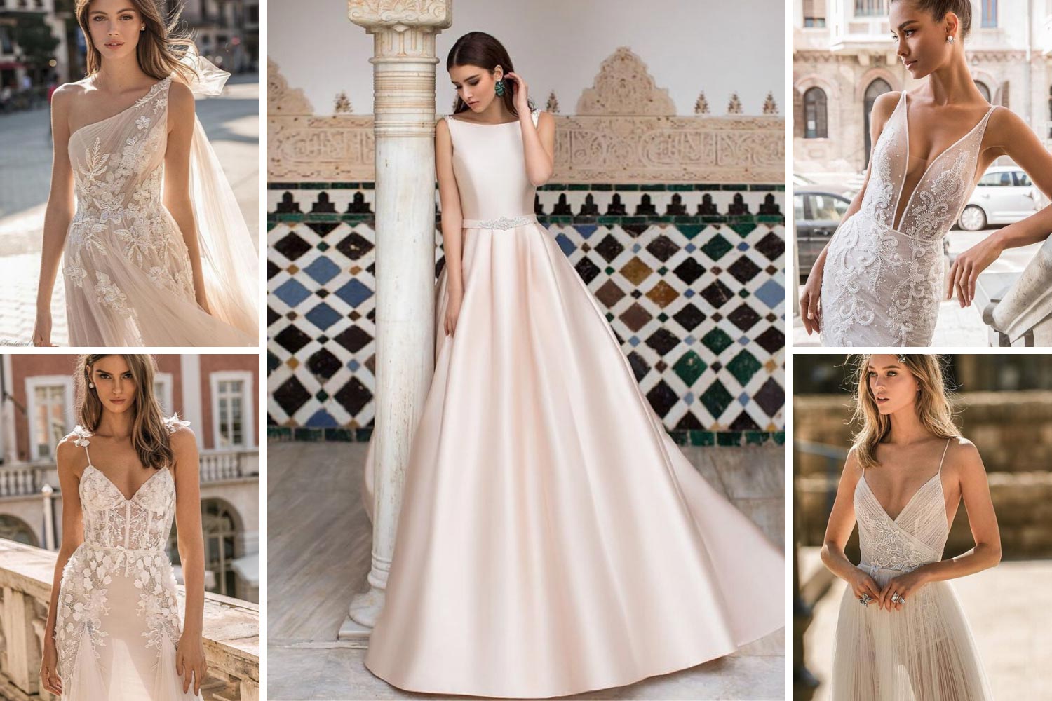 Бежева весільна сукня фото