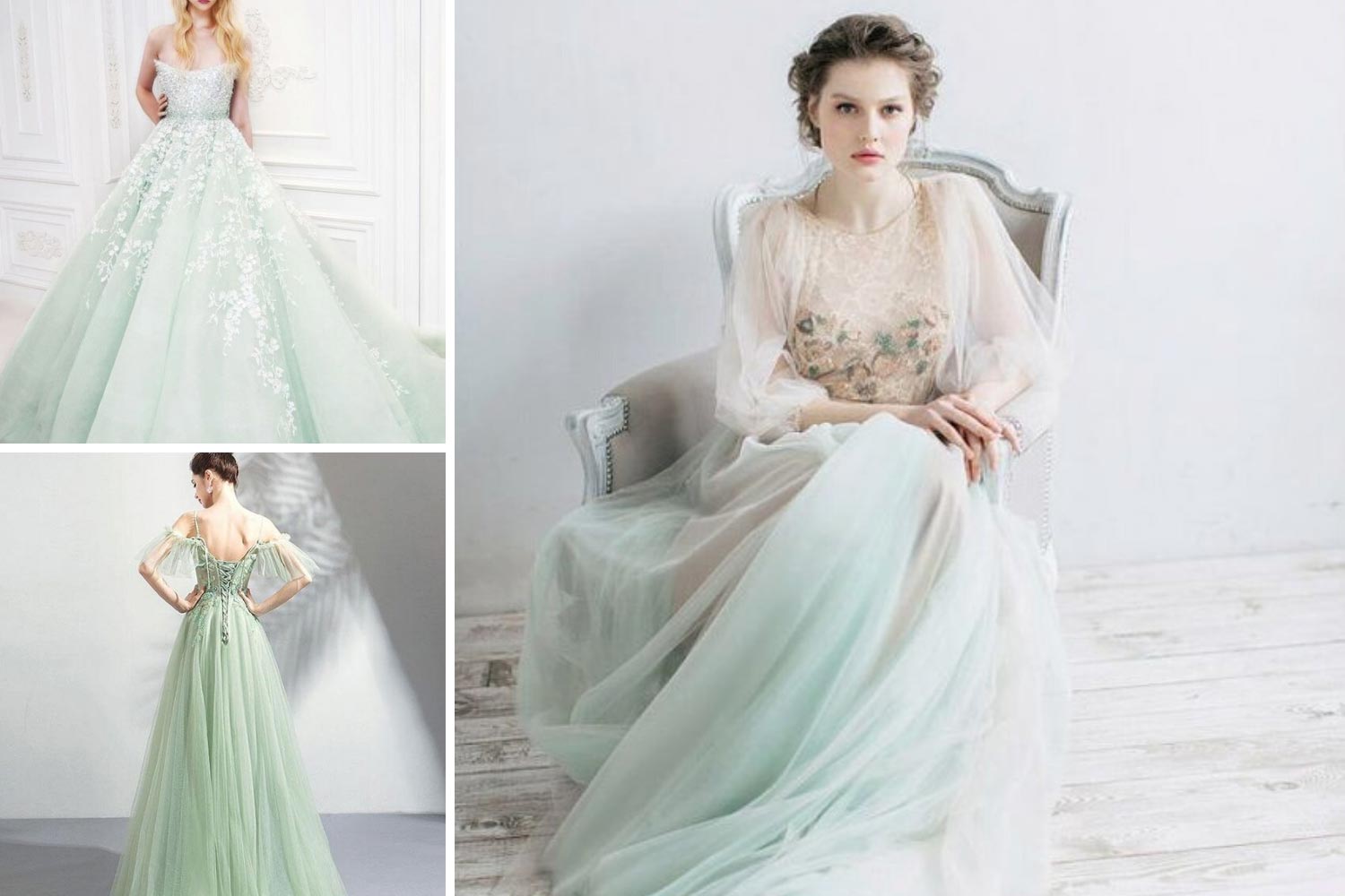 М'ятне плаття на весілля фото