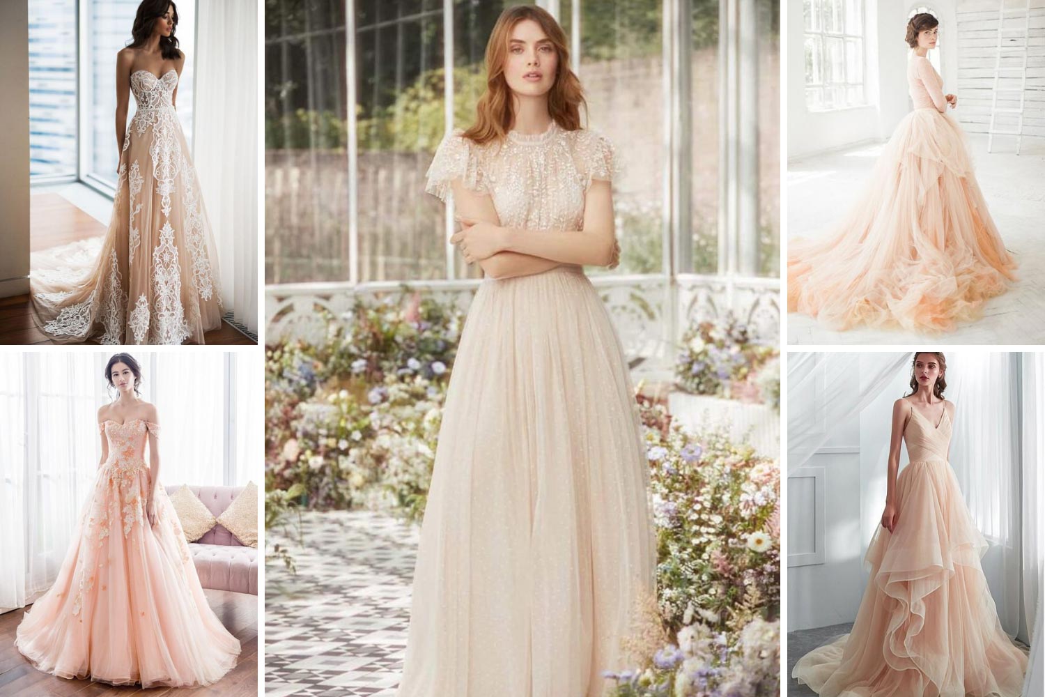 Персикове плаття нареченої фото