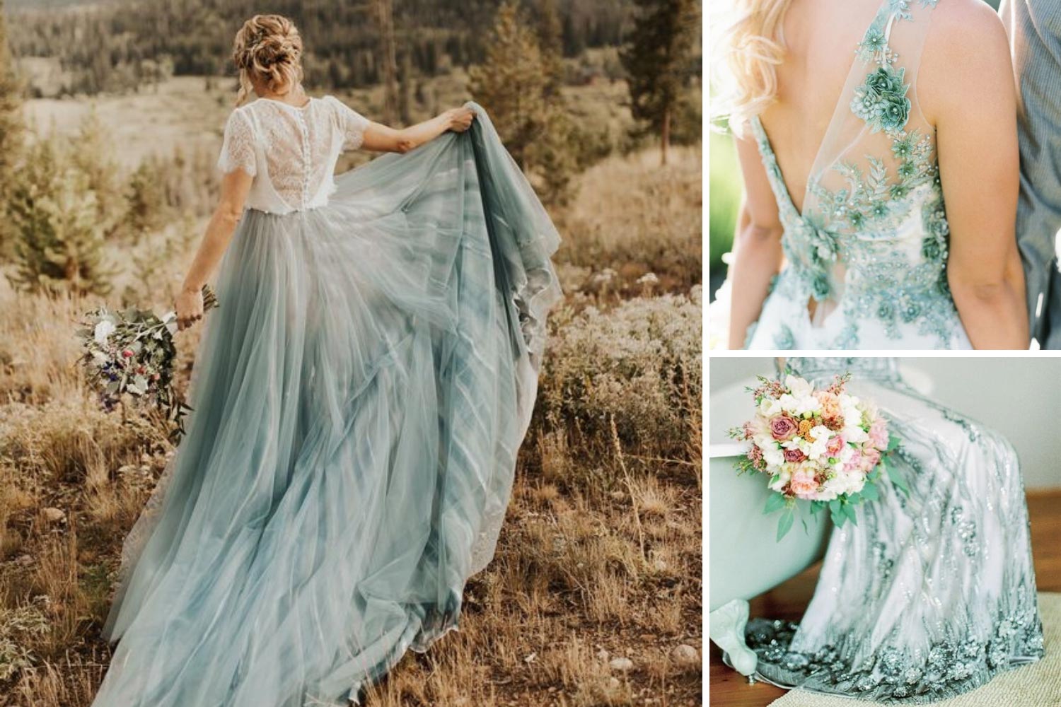 Зелена сукня на весілля для нареченої фото