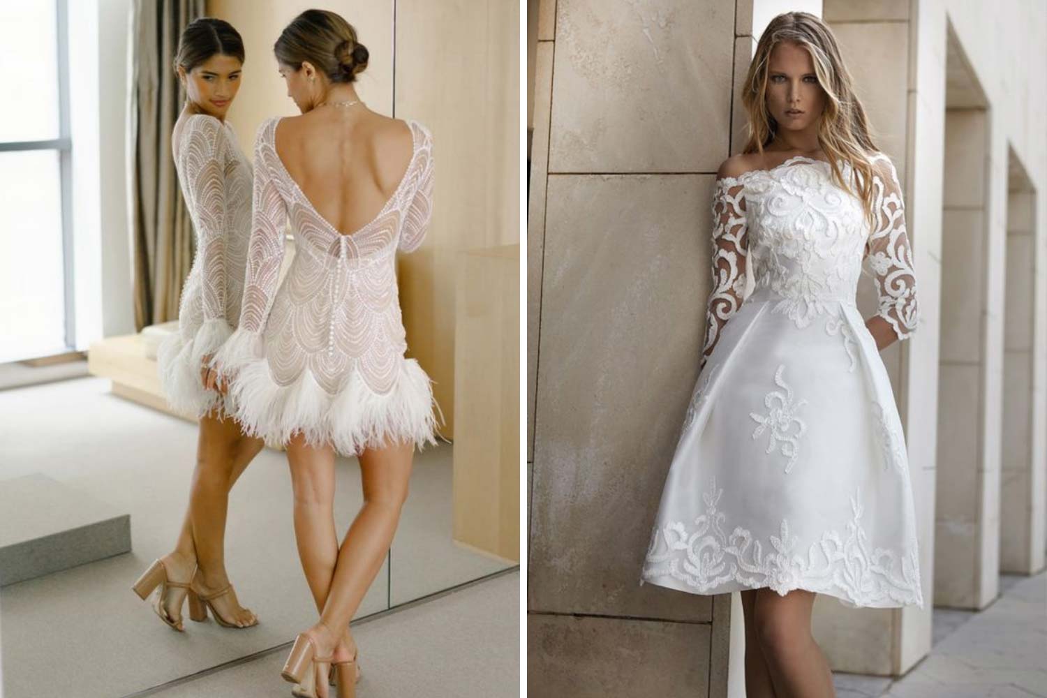 Короткі весільні сукні фото