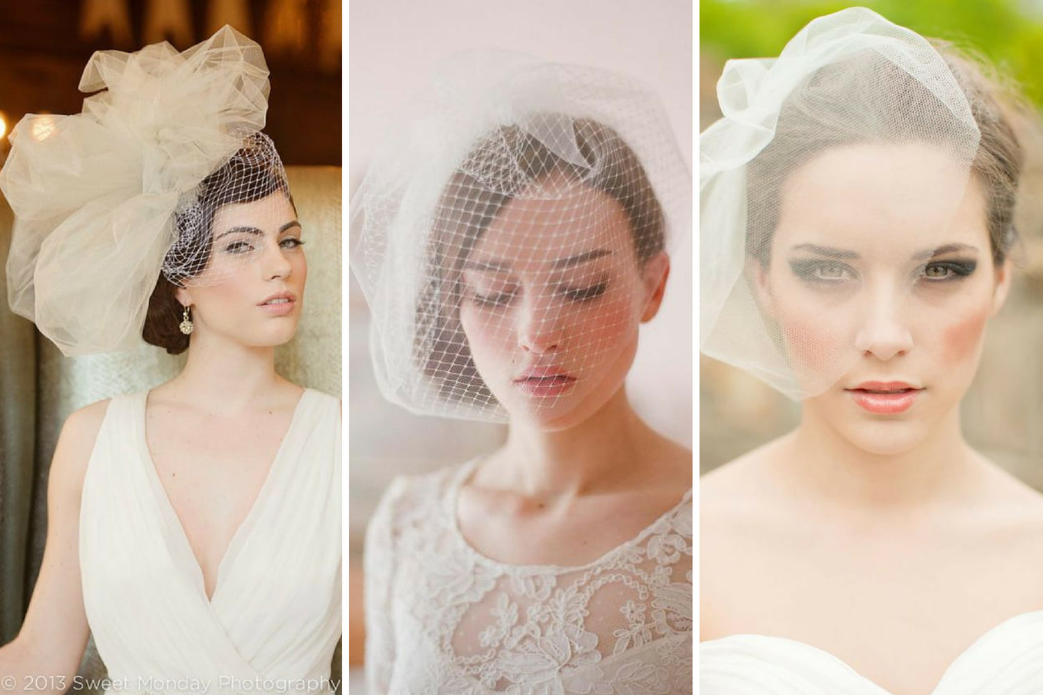 свадебная фата сеточкой ретро фото