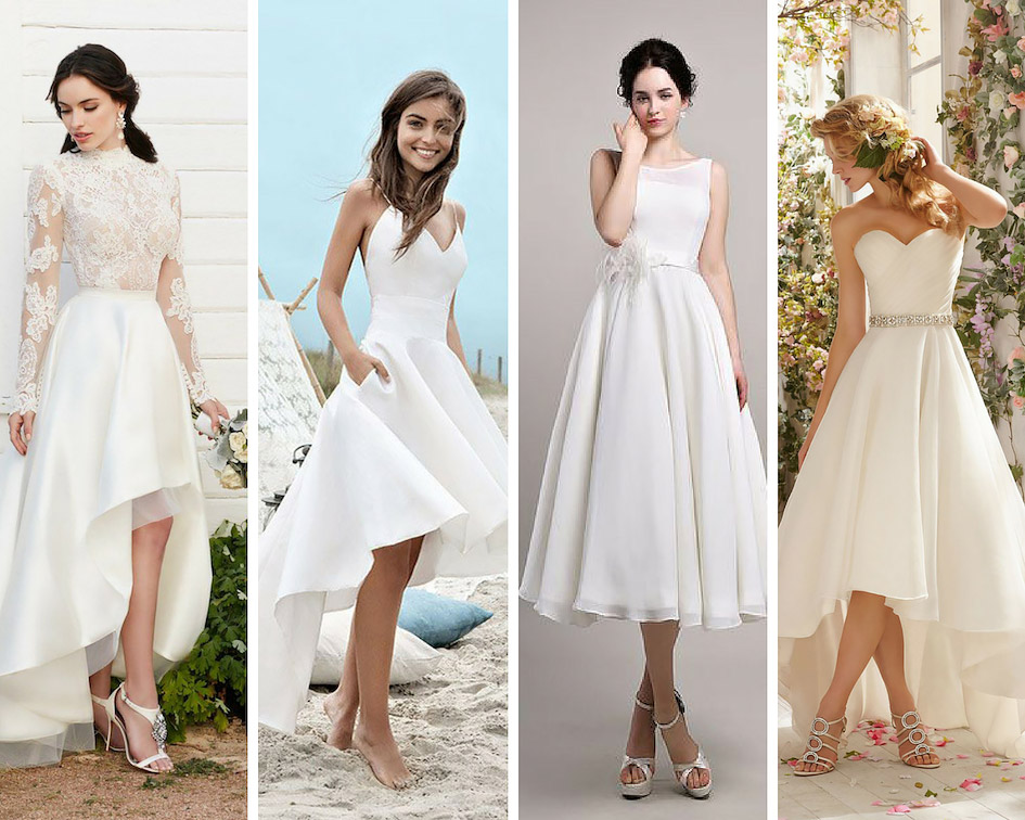 короткое платье а силуэта на свадьбу