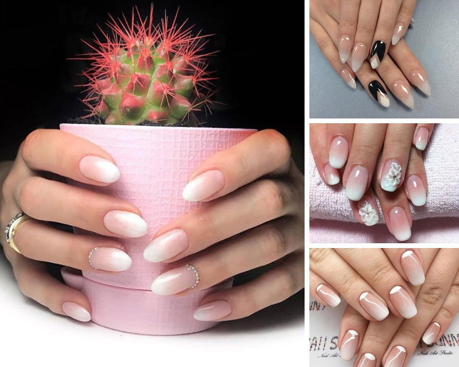 свадебный маникюр градиент