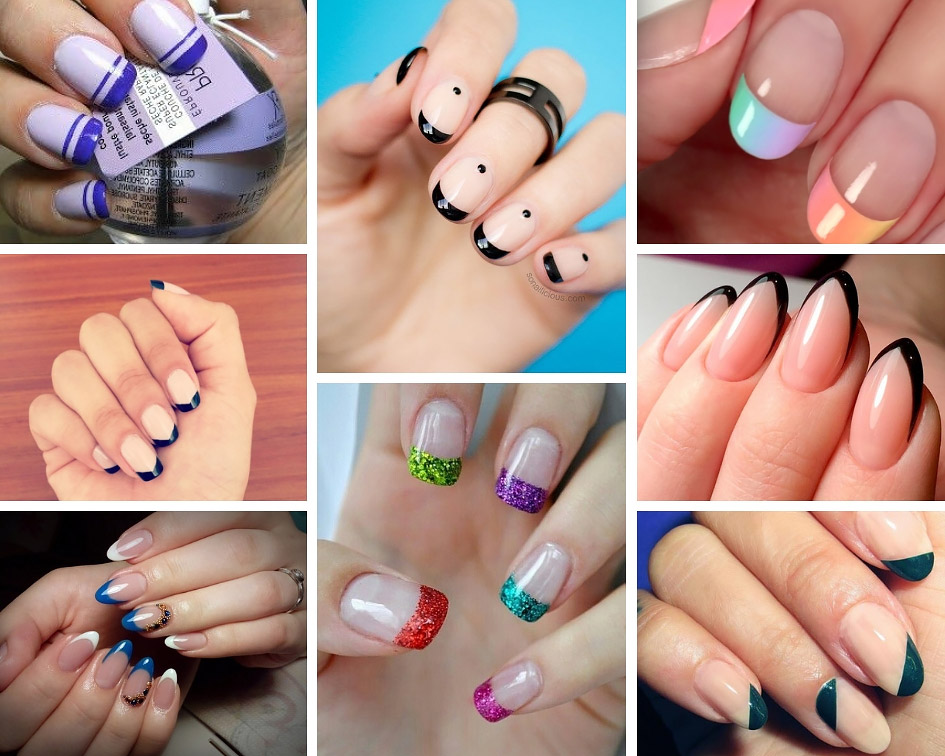 цветной французский маникюр на свадьбу