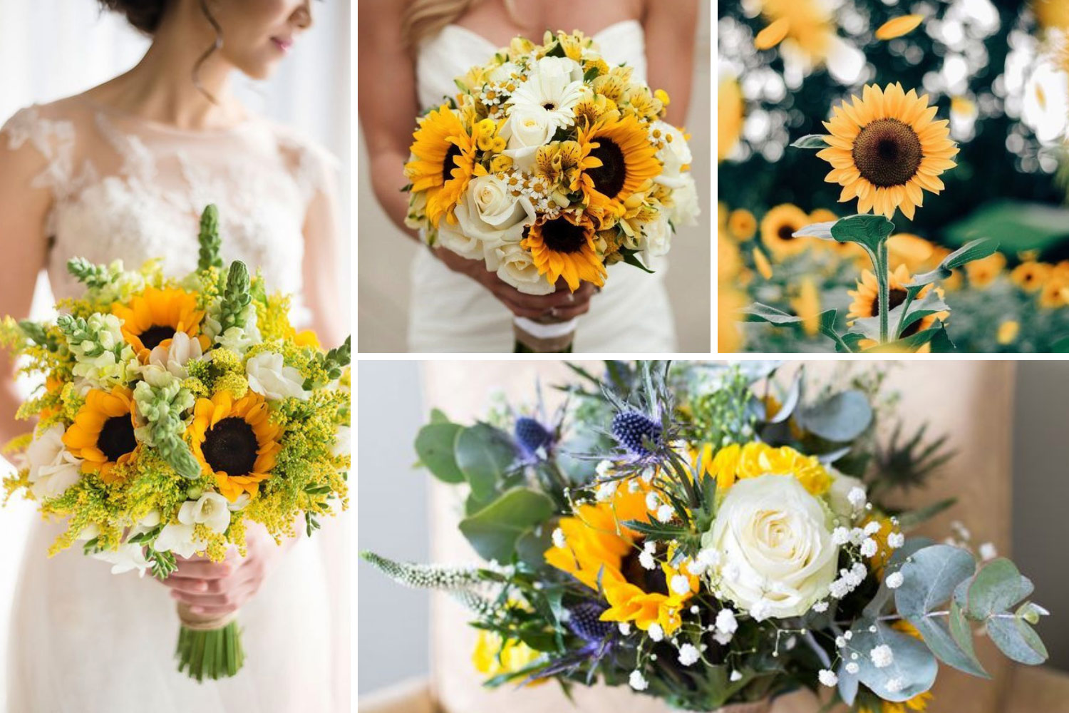 букети нареченої з соняшників
