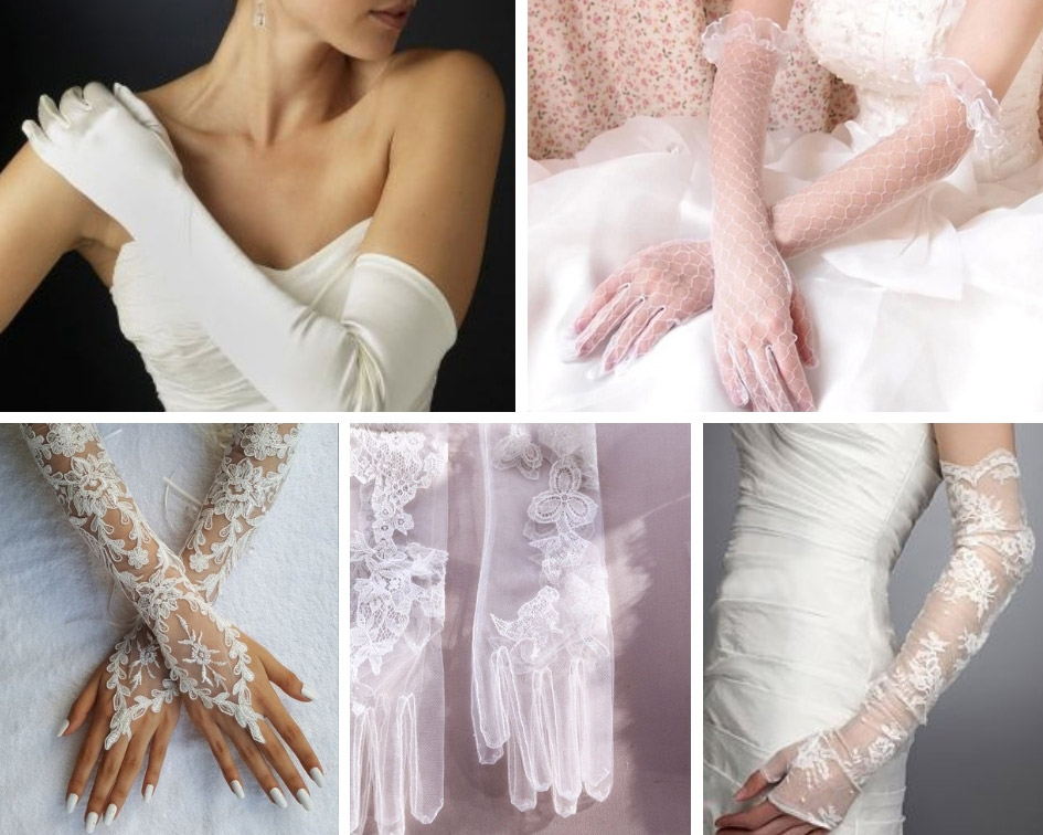 длинные перчатки невесты