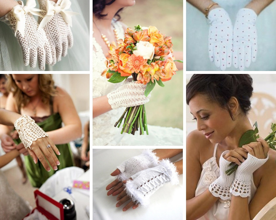 вязанные перчатки невесты