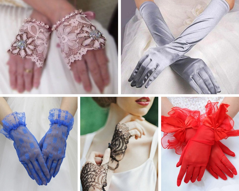 цветные перчатки невесты