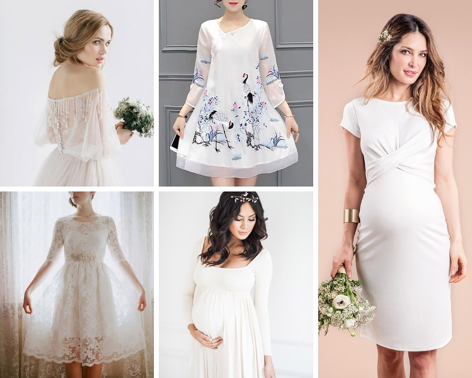 коротке весільне плаття для вагітної