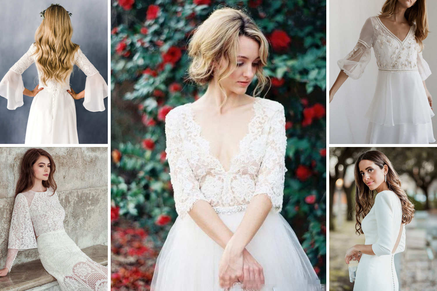 Наряд на свадьбу с рукавом