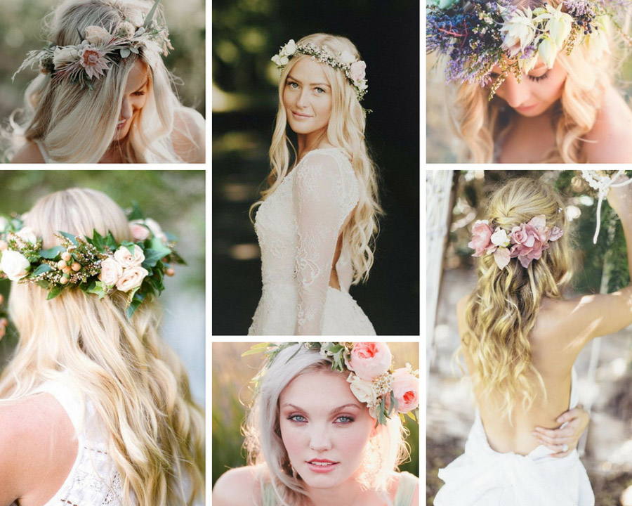 венок из цветов для невесты фото