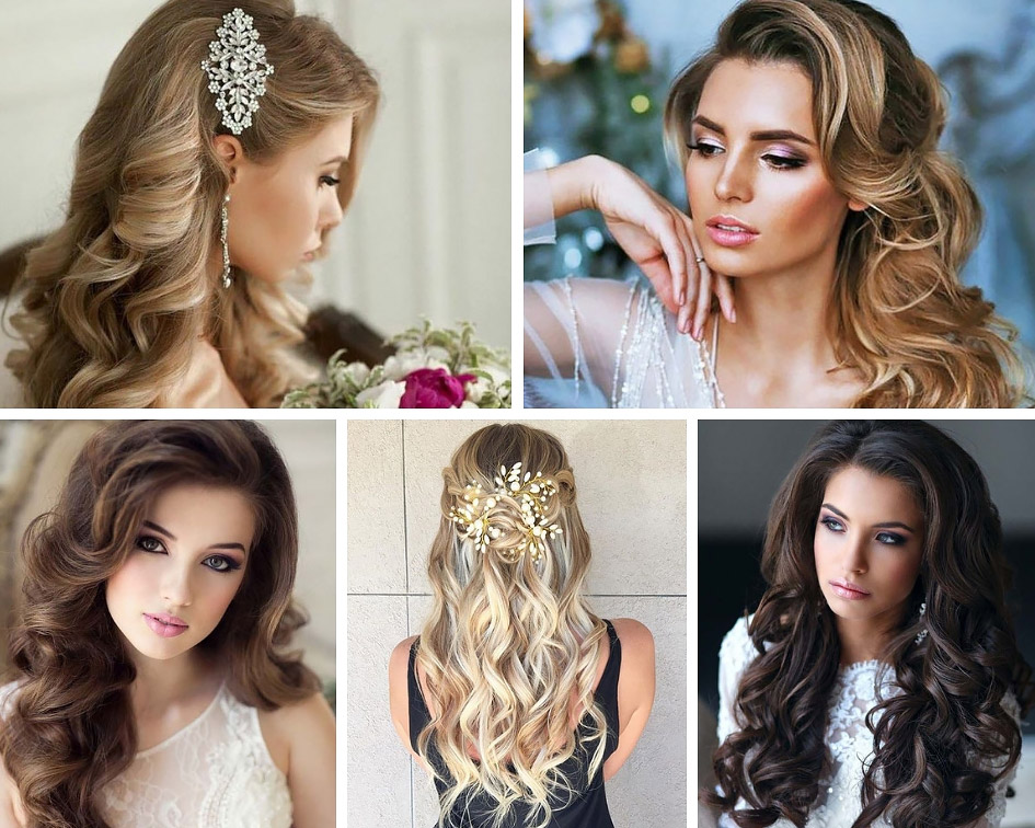 распущенные локоны невесты