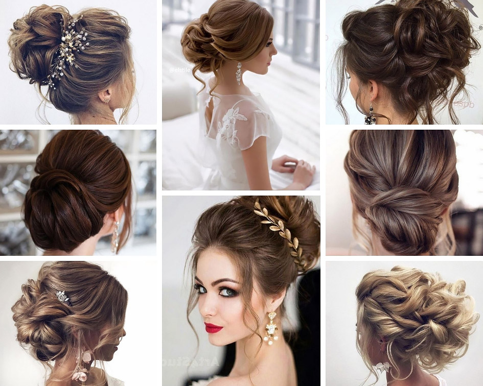 прическа для невесты пучок