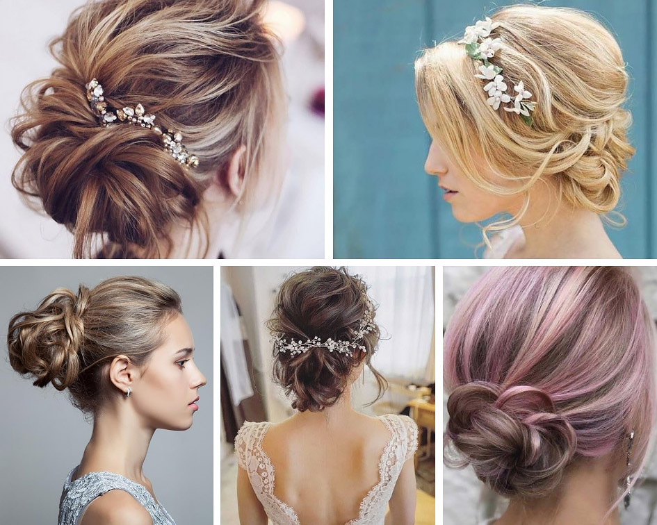 зачіска нареченої з пучком