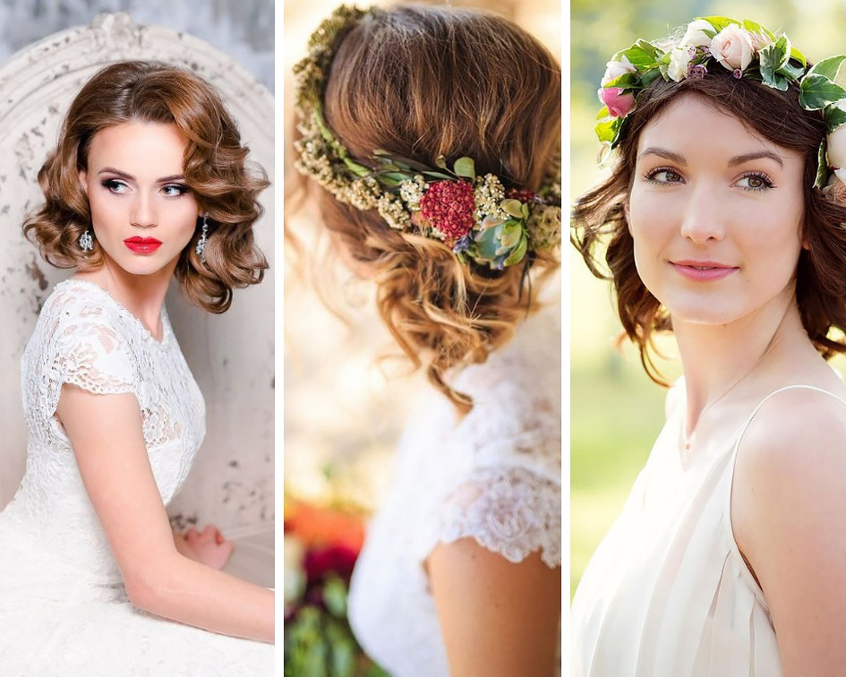 зачіска нареченої коротке волосся