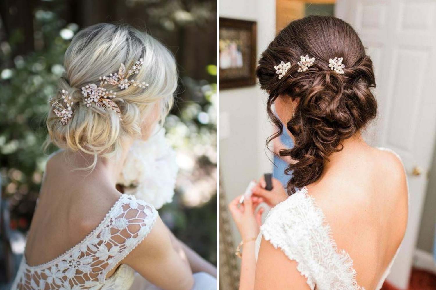 Зачіска до плаття з відкритою спиною: пучок, укладка на бік фото