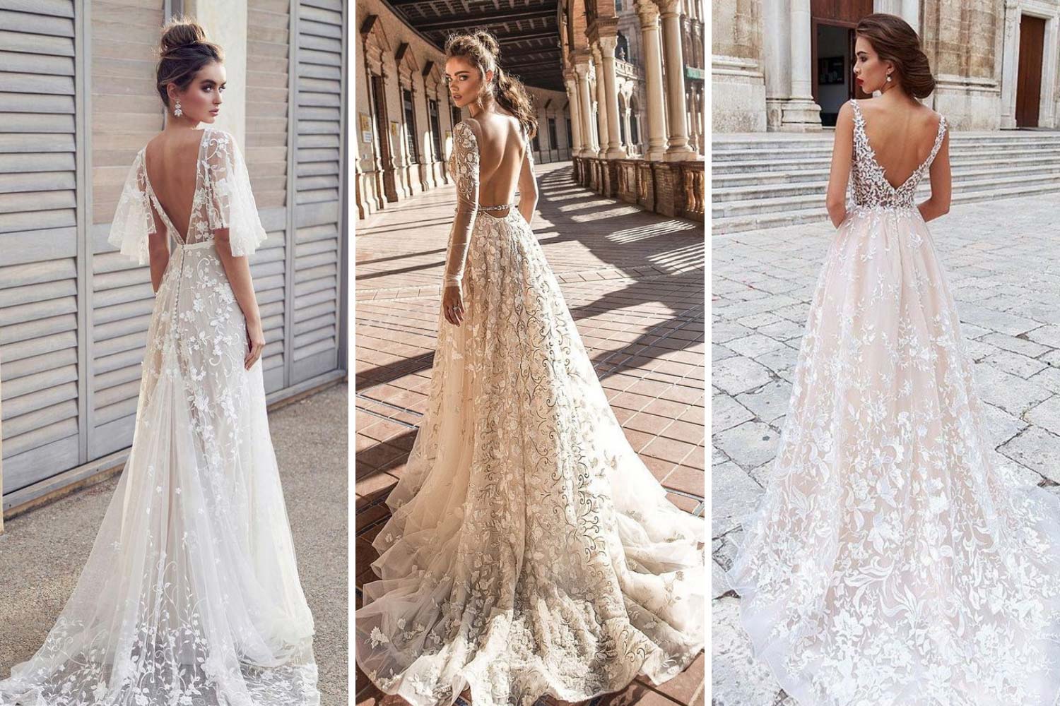 Весільна сукня з відкритою спиною і зачіски