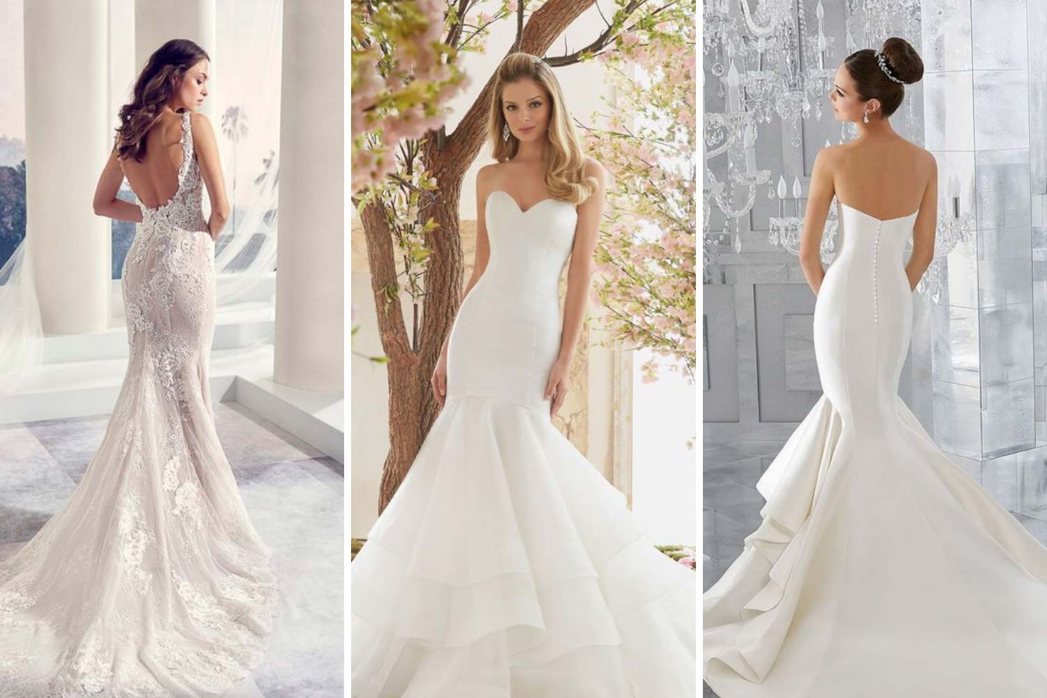 Весільні зачіски до сукні-рибки фото