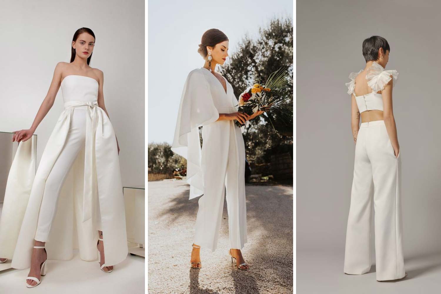 Укладка нареченої до брючного образу фото