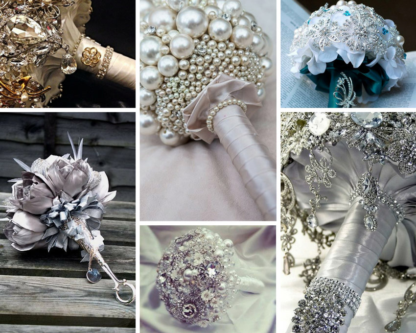 свадебный букет с драгоценными камнями фото