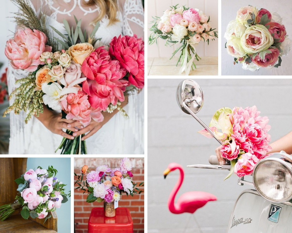 букет невесты из пионов