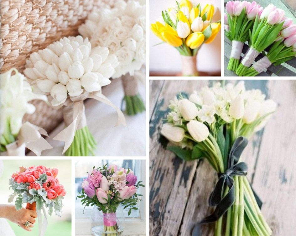 свадебный букет с тюльпанами