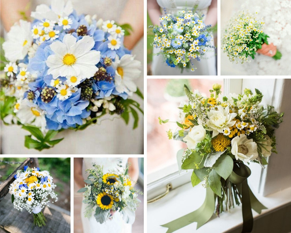 свадебный букет ромашки