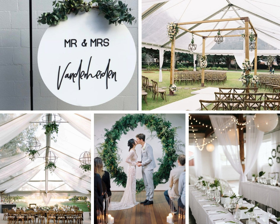 оформление свадебного зала минимализм