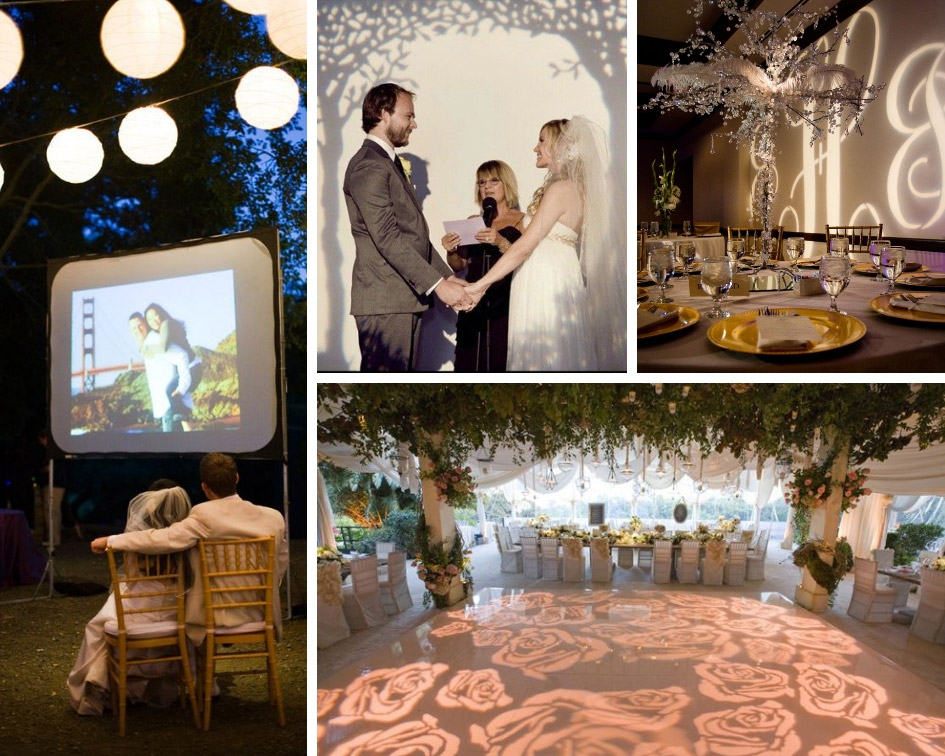 видеографика и проектор на свадьбе